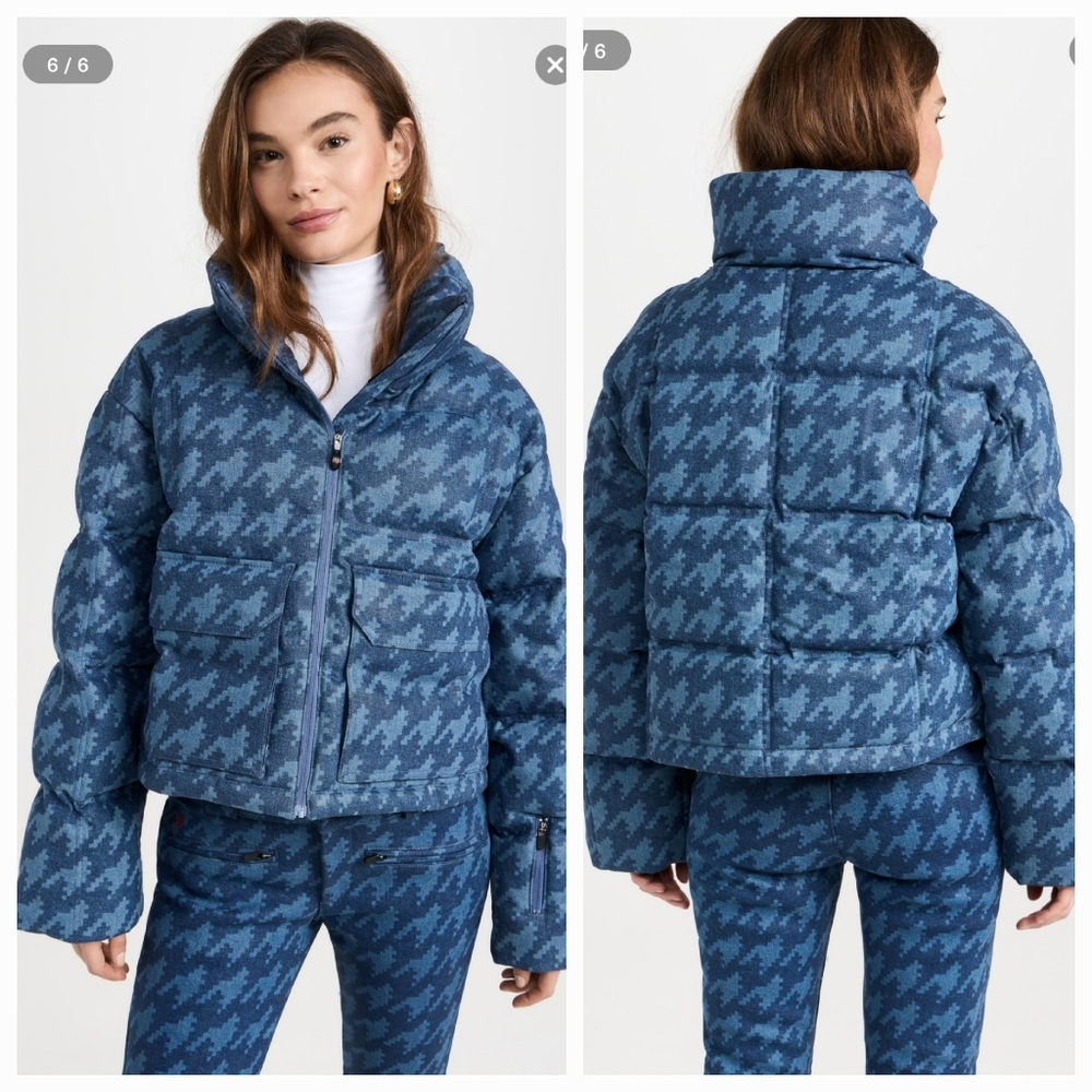 Perfect Moment Blue Houndstooth Flare Pants - Picture 3 of 13